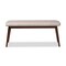 Baxton Studio Flora Light Grey Upholstered Walnut Finished Wood Dining Bench 157-9550 - alternate 3